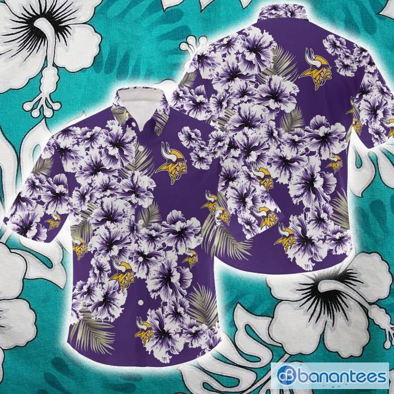 Minnesota Vikings NFL Mens Floral Button Up Shirt