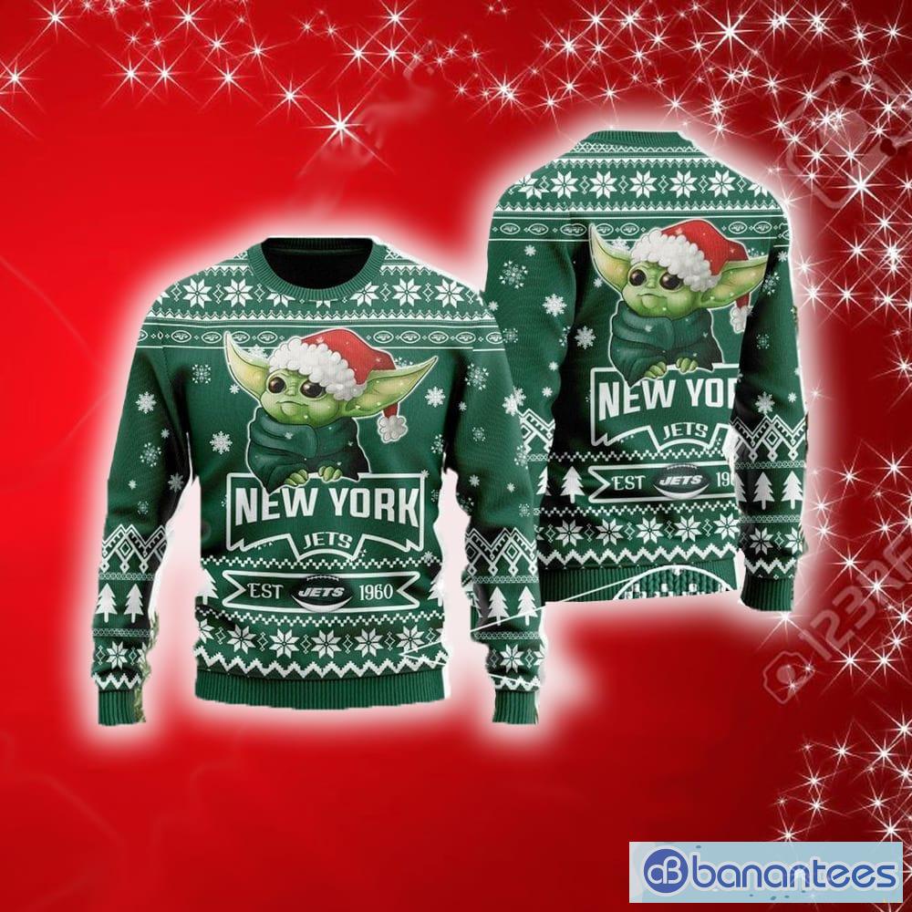 Ugly Christmas Sweater Jets Surprise Santa Claus New York Jets