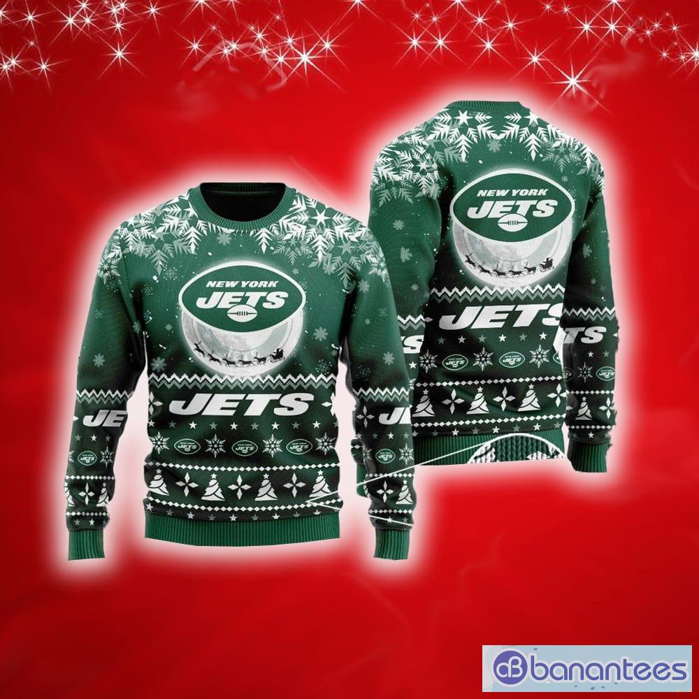 New York Jets Logo Knitted Funny DJ Santa Ugly Christmas Sweater