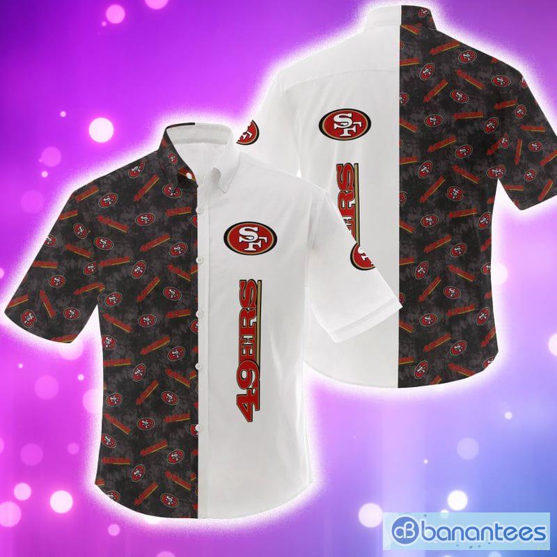 San Francisco 49ers Nfl Color Hibiscus Button Up Hawaiian Shirt