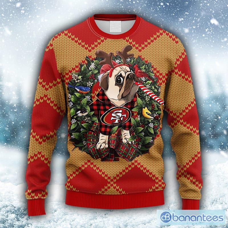 NFL San Francisco 49ers Pub Dog Christmas Ugly 3D Sweater For Men