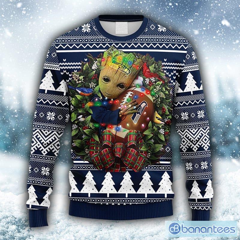 Grinch Seattle Seahawks 3D Ugly Christmas Sweater