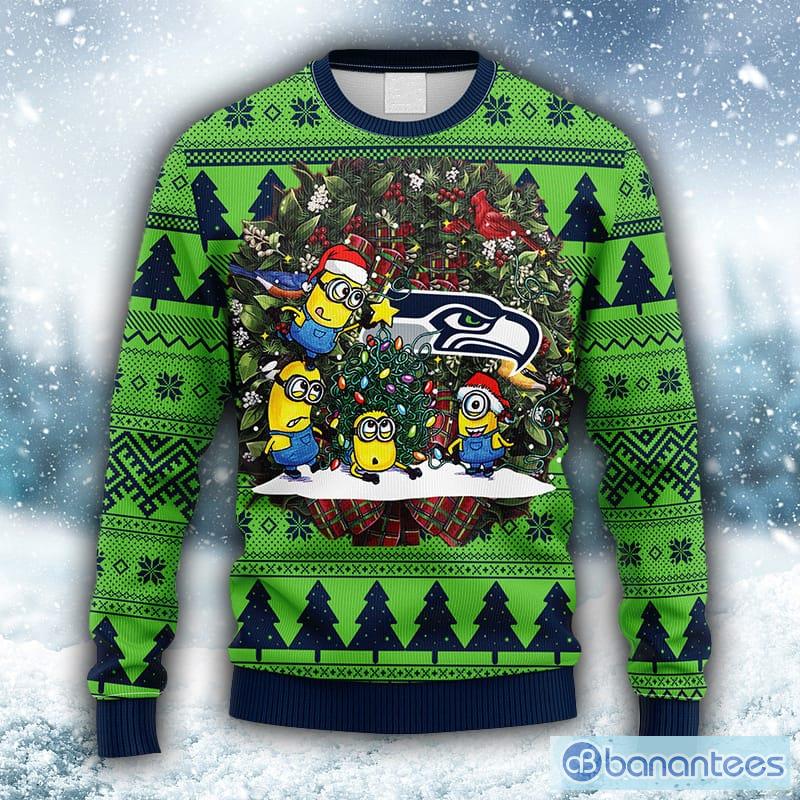 NFL Seattle Seahawks Funny Minion Ugly Christmas Sweater For Fans -  Freedomdesign