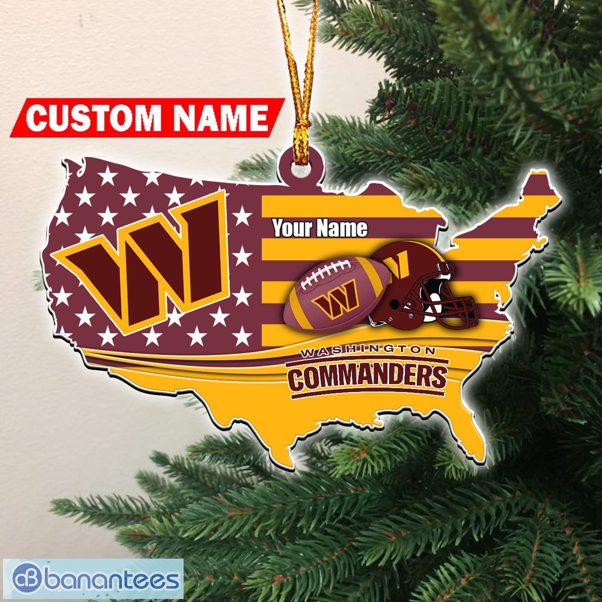 NFL Washington Commanders Flag Map US Personalized Christmas Ornaments -  Banantees