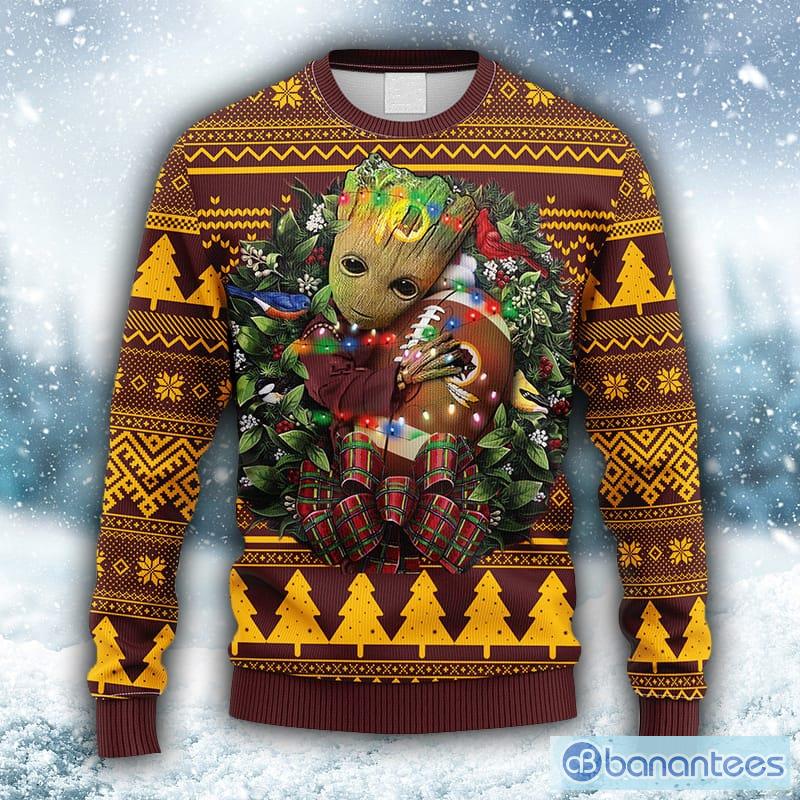 NFL Washington Redskins Groot Hug Christmas Ugly 3D Sweater For Men And  Women Gift Ugly Christmas - Banantees