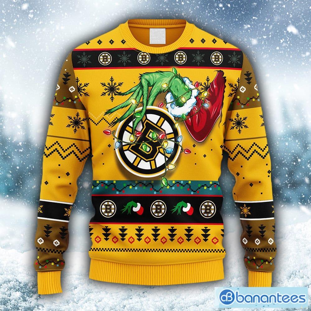 Christmas Gift NHL Boston Bruins Logo With Funny Grinch Men And