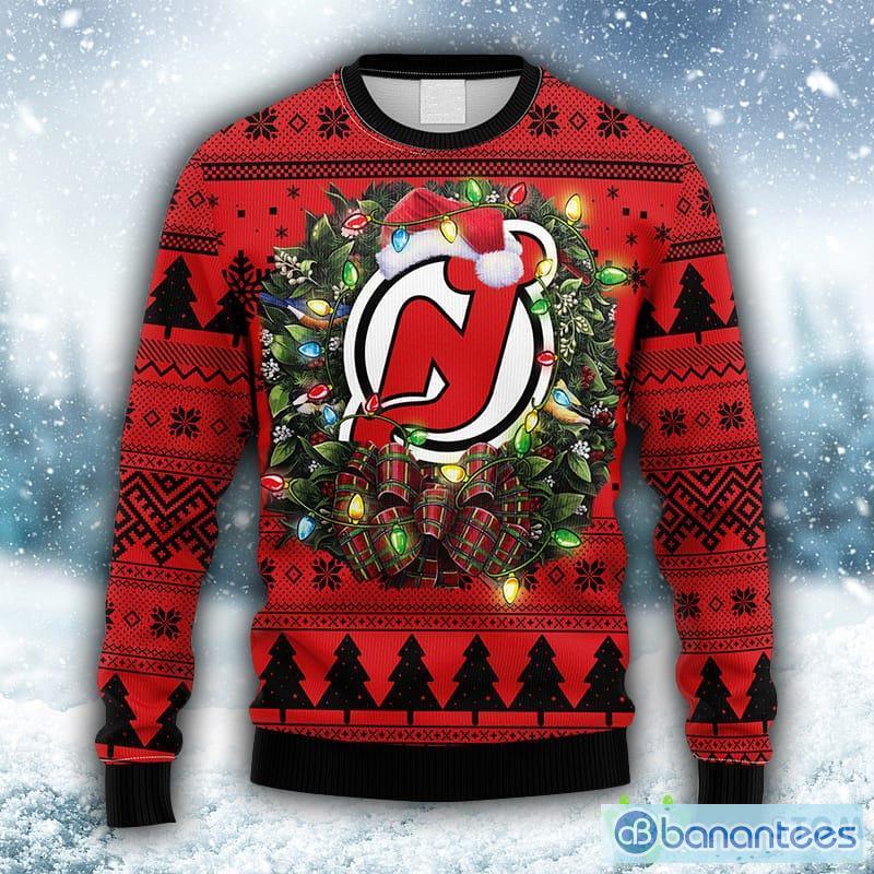 Men's New Jersey Devils Red Big Logo Ugly Sweater
