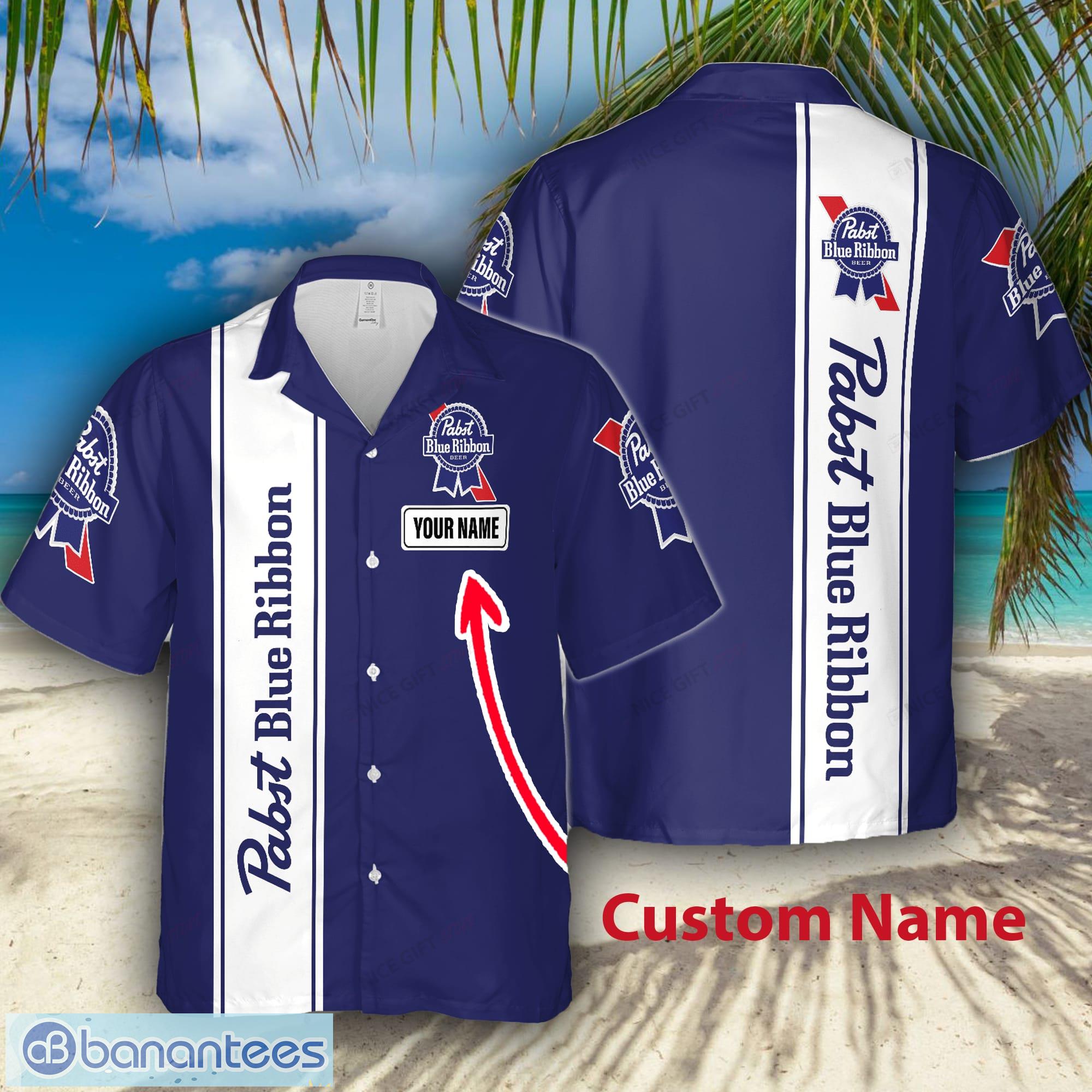 National Pabst Blue Ribbon Bulk Custom Name Hawaiian Shirt Love Beer Gift -  Banantees