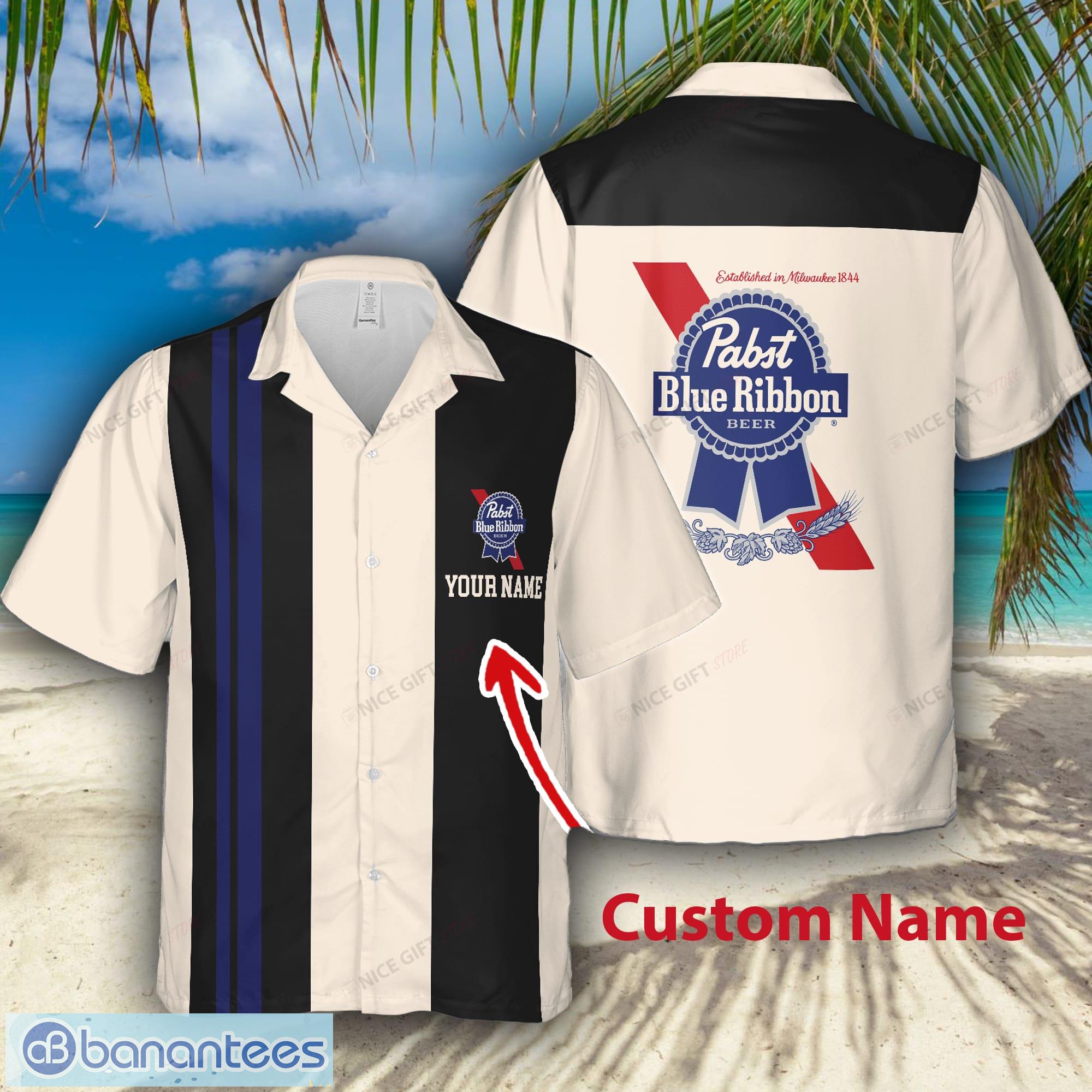 National Pabst Blue Ribbon Bulk Custom Name Hawaiian Shirt Love Beer Gift -  Banantees