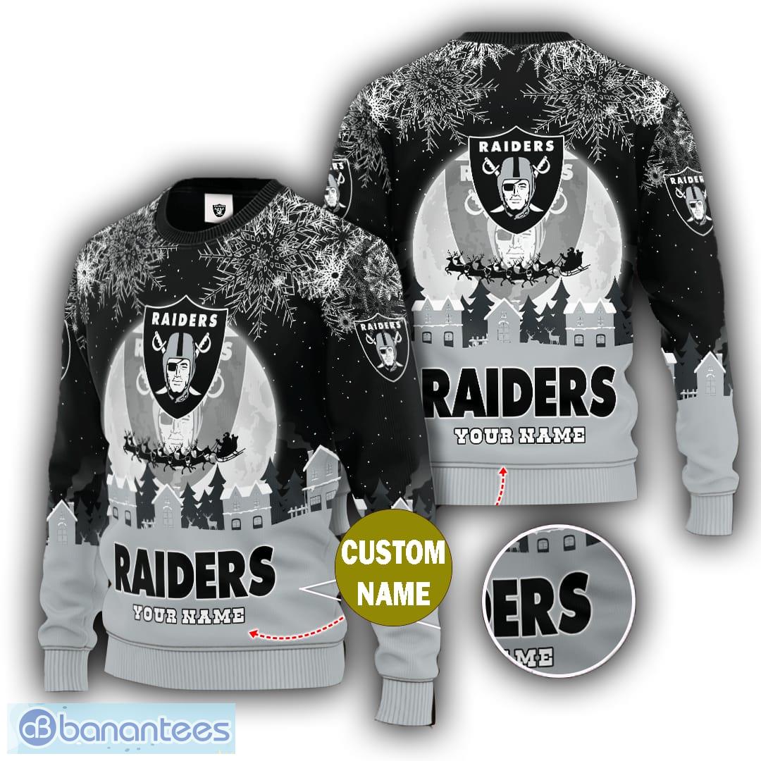 Custom Las Vegas Raiders Men's Black Name & Number Logo T-Shirt 