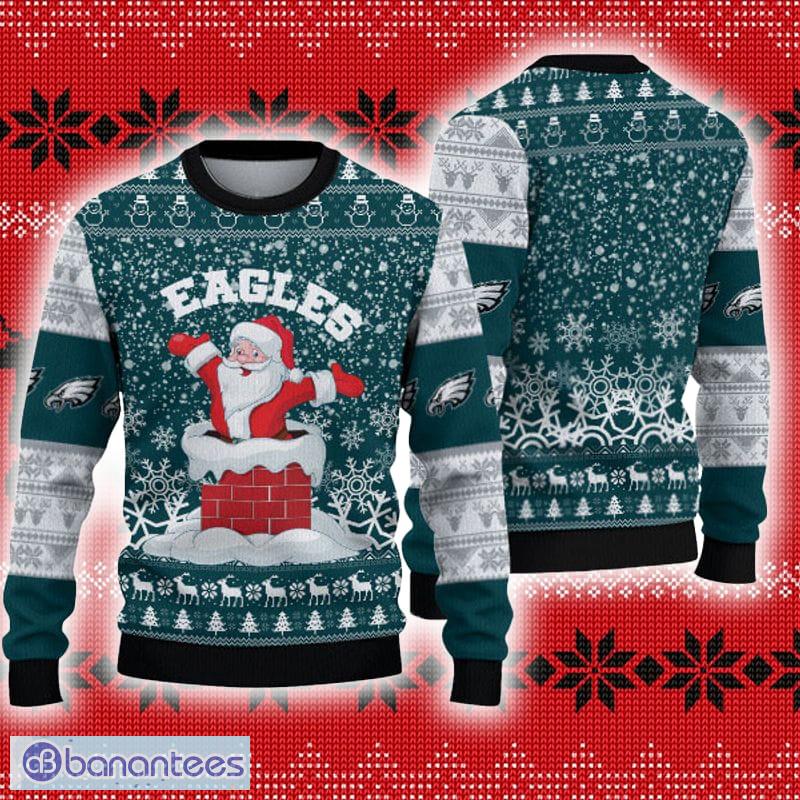 Philadelphia Eagles Christmas Santa Claus Pattern Ugly Sweater For Men  Women - Banantees