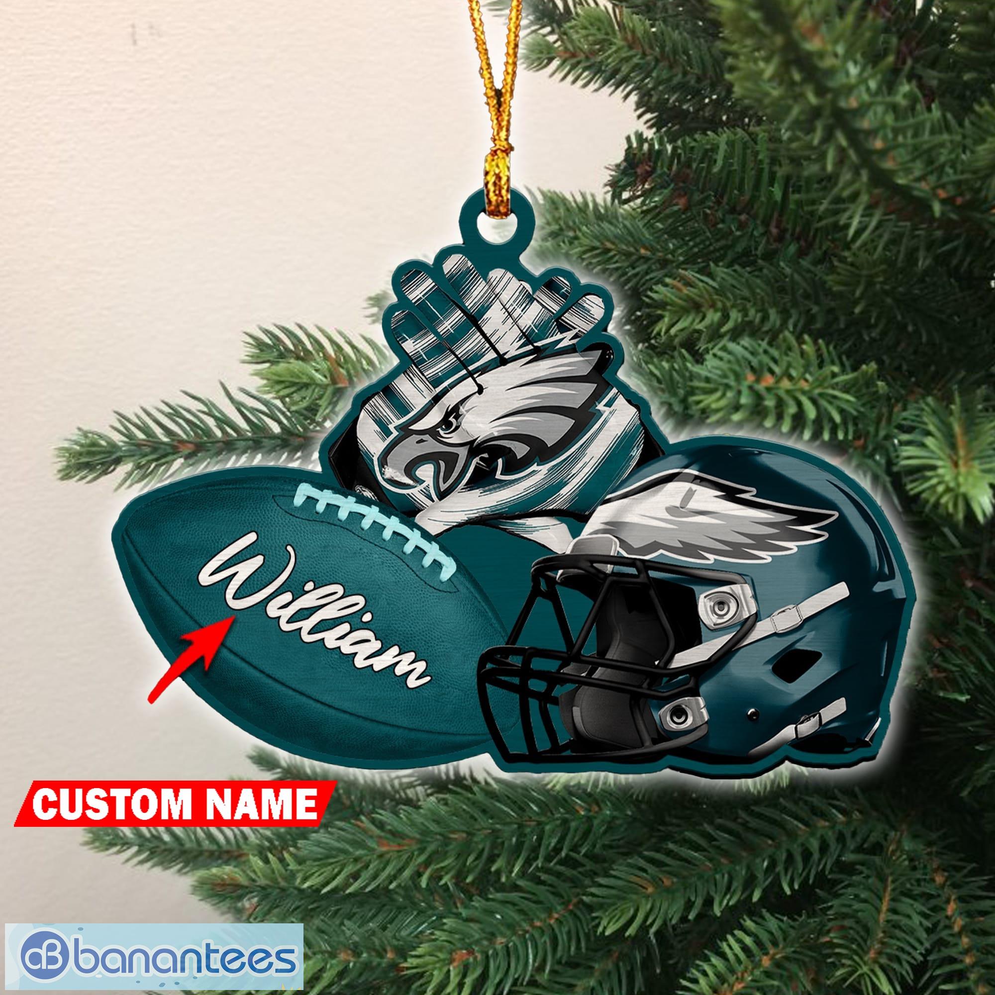 Philadelphia Eagles NFL Rugby Ball Helmet Pattern Personalized Christmas  Ornaments - Banantees