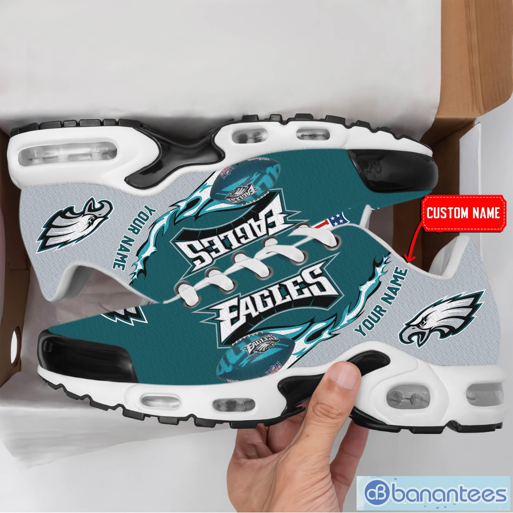 Philadelphia Eagles NFL Team Premium Sneakers Custom Name Air Cushion Shoes  For Fans - Banantees