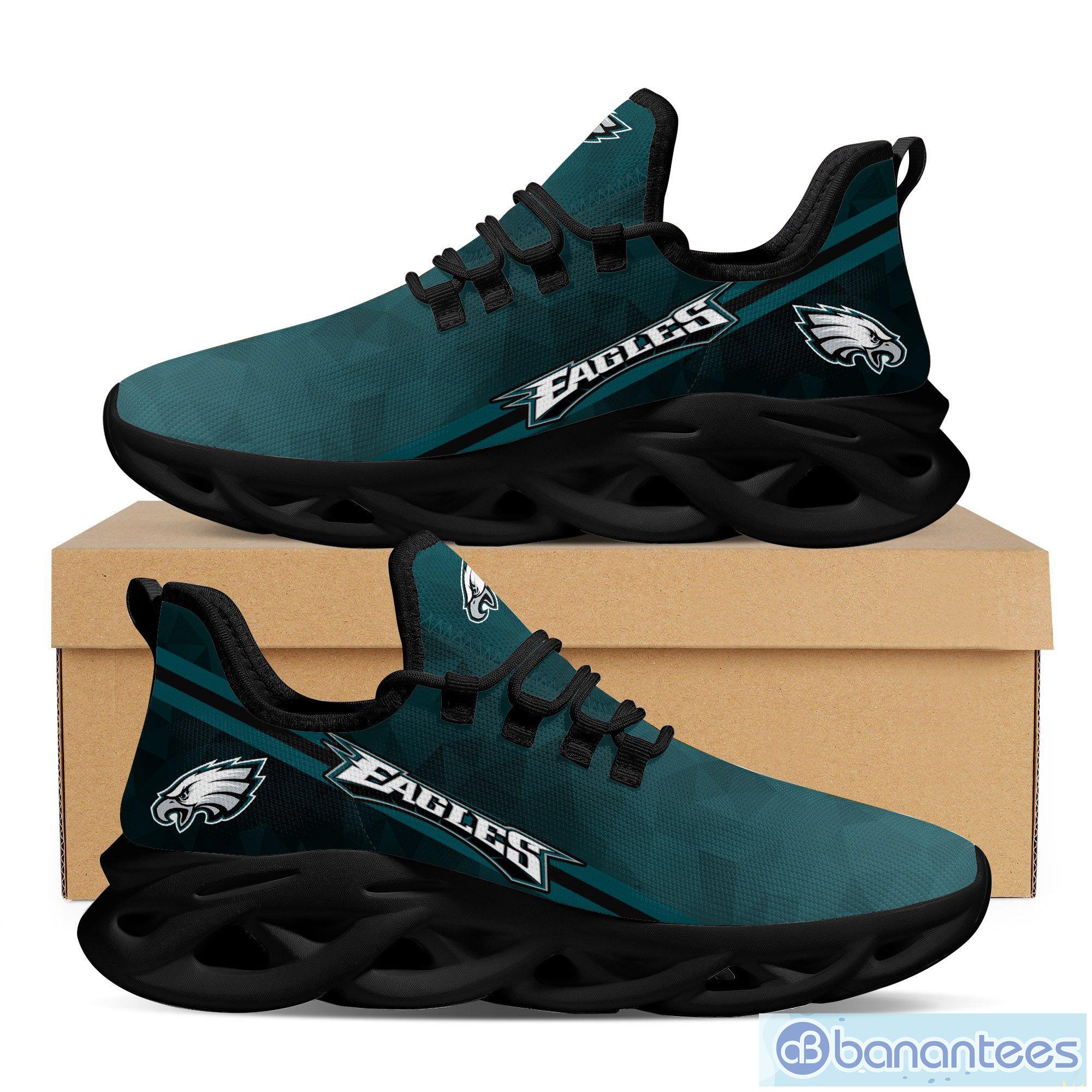 Familycustom Gifts, Philadelphia Eagles Personalized Max Soul Sneakers Running Sport Shoes for Men Women, Men's Sneakers Black / US8.5 (EU42)