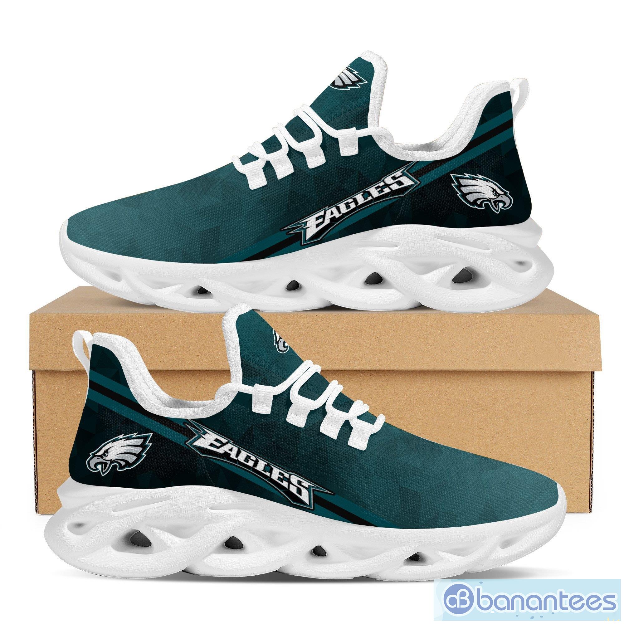 Familycustom Gifts, Philadelphia Eagles Personalized Max Soul Sneakers Running Sport Shoes for Men Women, Men's Sneakers Black / US8.5 (EU42)