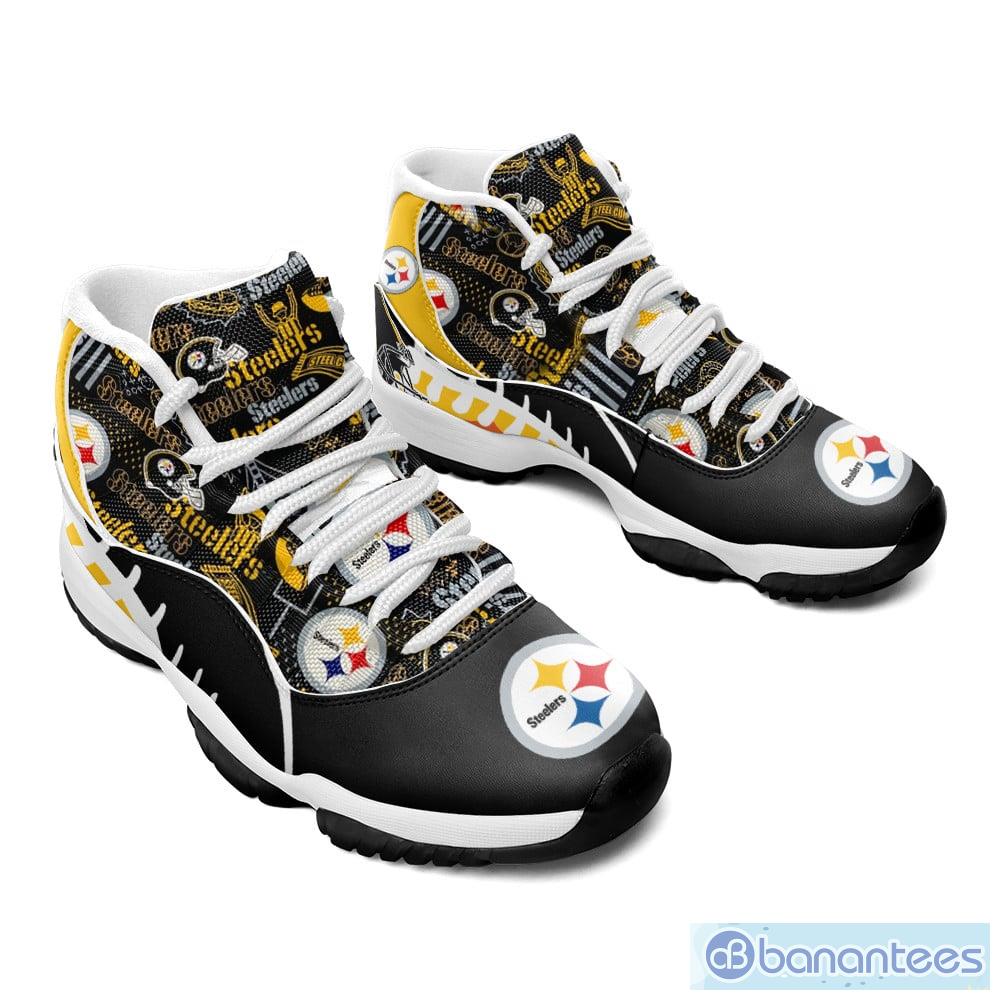 Pittsburgh Steelers Black Yellow Shoes Air Jordan 13 - Banantees