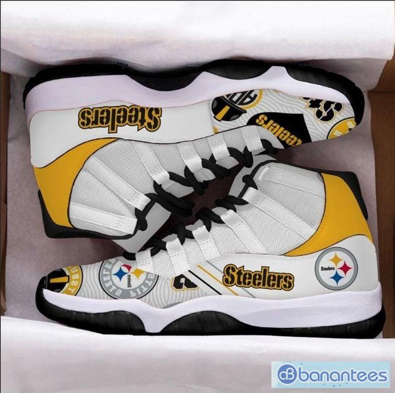 Pittsburgh Steelers Black Yellow Shoes Air Jordan 13 - Banantees