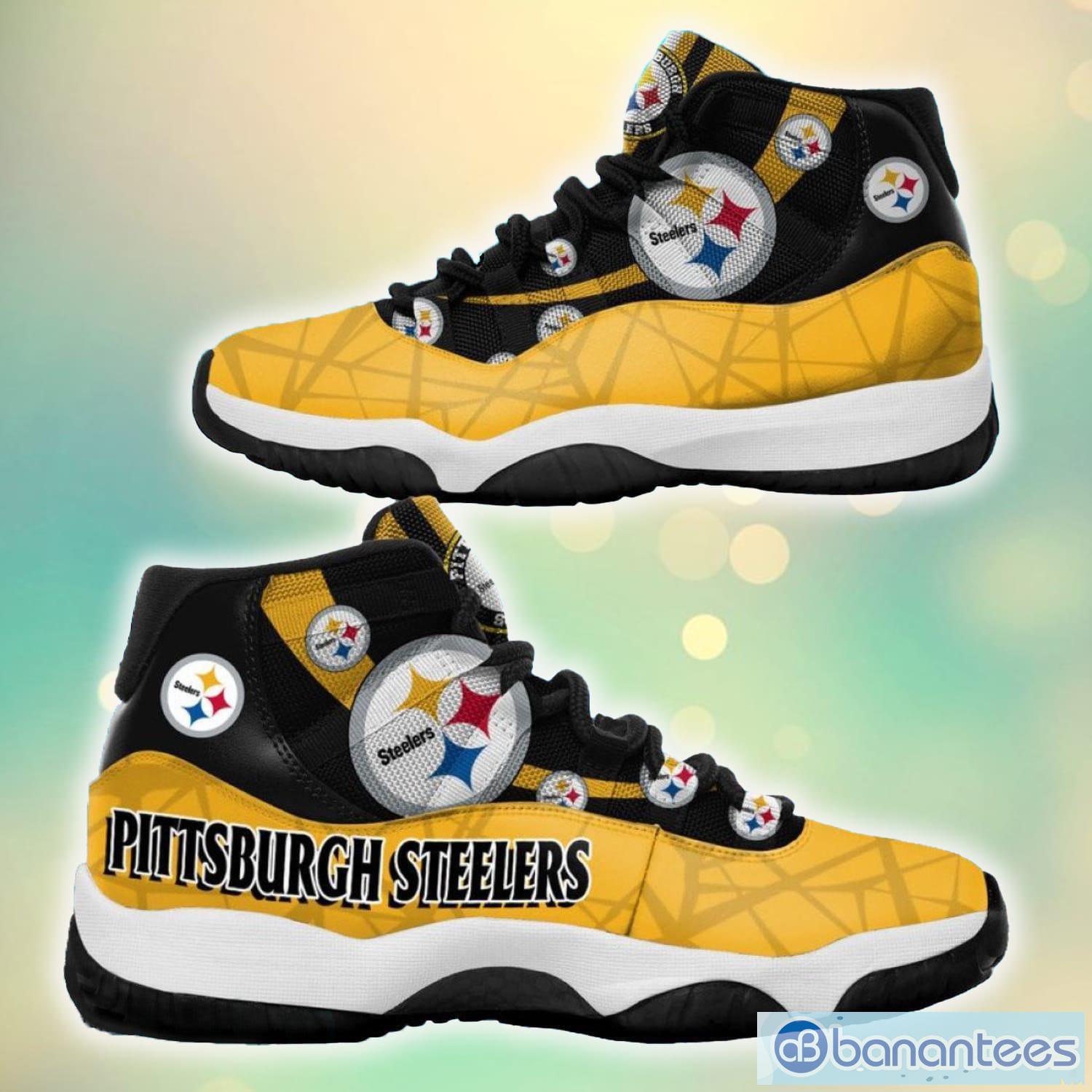 Pittsburgh Steelers Custom Name Air Jordan 11 Sneaker Shoes For Sport Fans  - Banantees