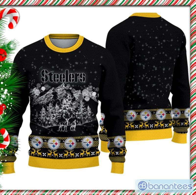 Pittsburgh Steelers Christmas Pattern 3D Men Knitted Sweater For Winter -  Banantees