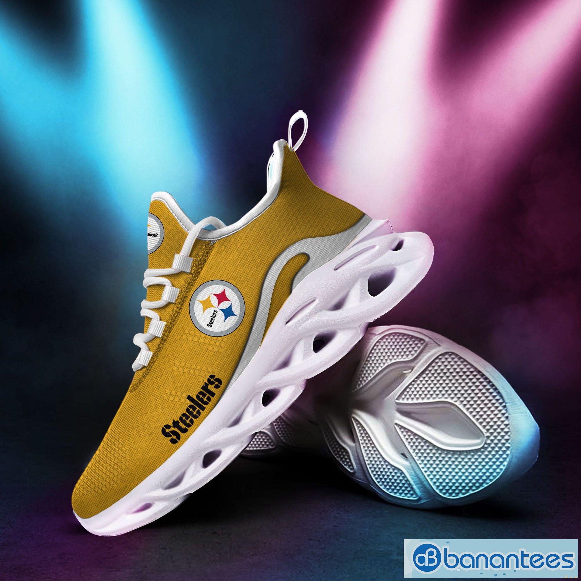 Pittsburgh Steelers Logo Running Sneaker Max Soul Shoes In Yellow Gift For  Men And Women - Banantees