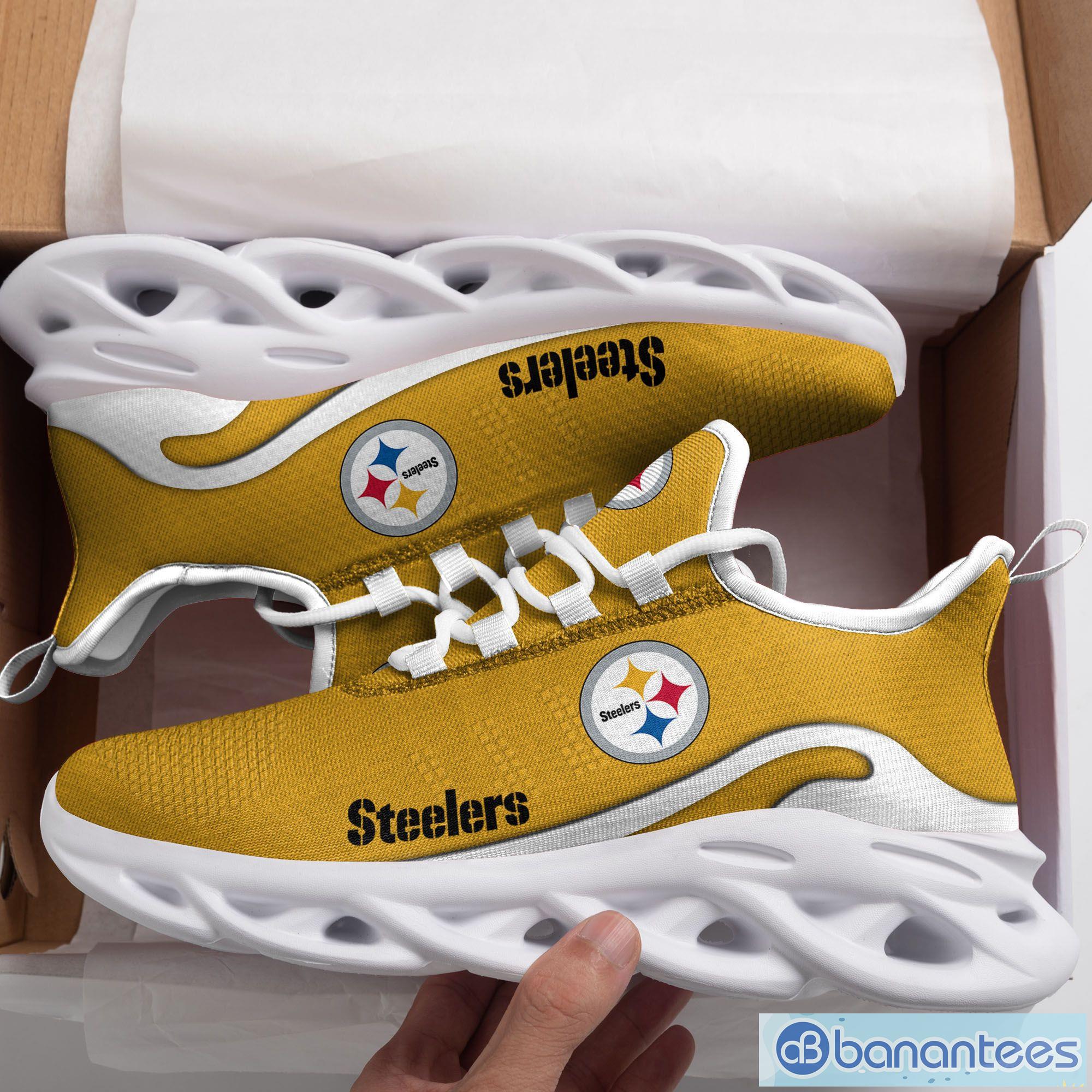 Pittsburgh Steelers Nfl Yellow Max Soul Sneakers Sport Shoes - Banantees