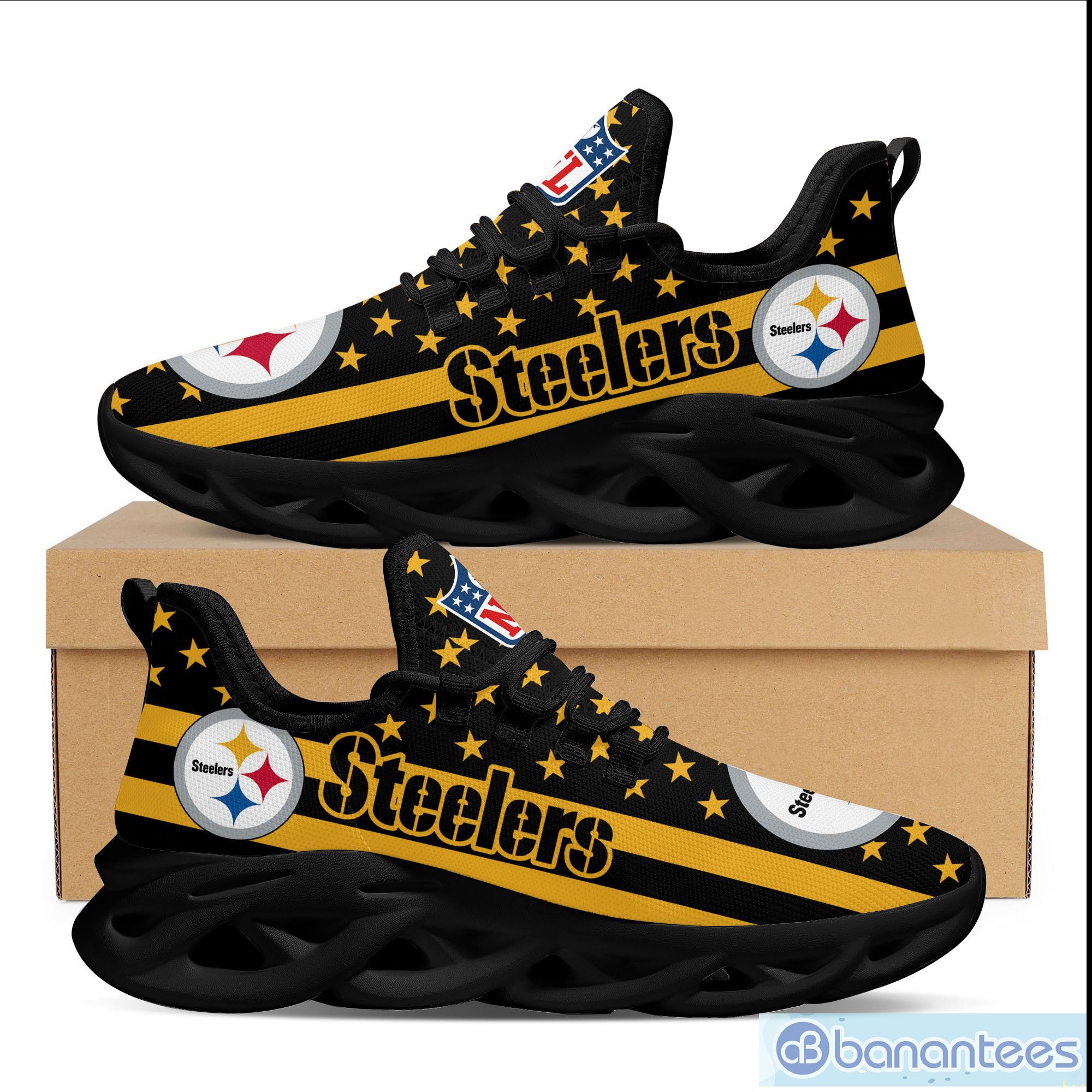 Pittsburgh Steelers Color Striped Sneakers Max Soul Shoes For Men And Women  - Freedomdesign