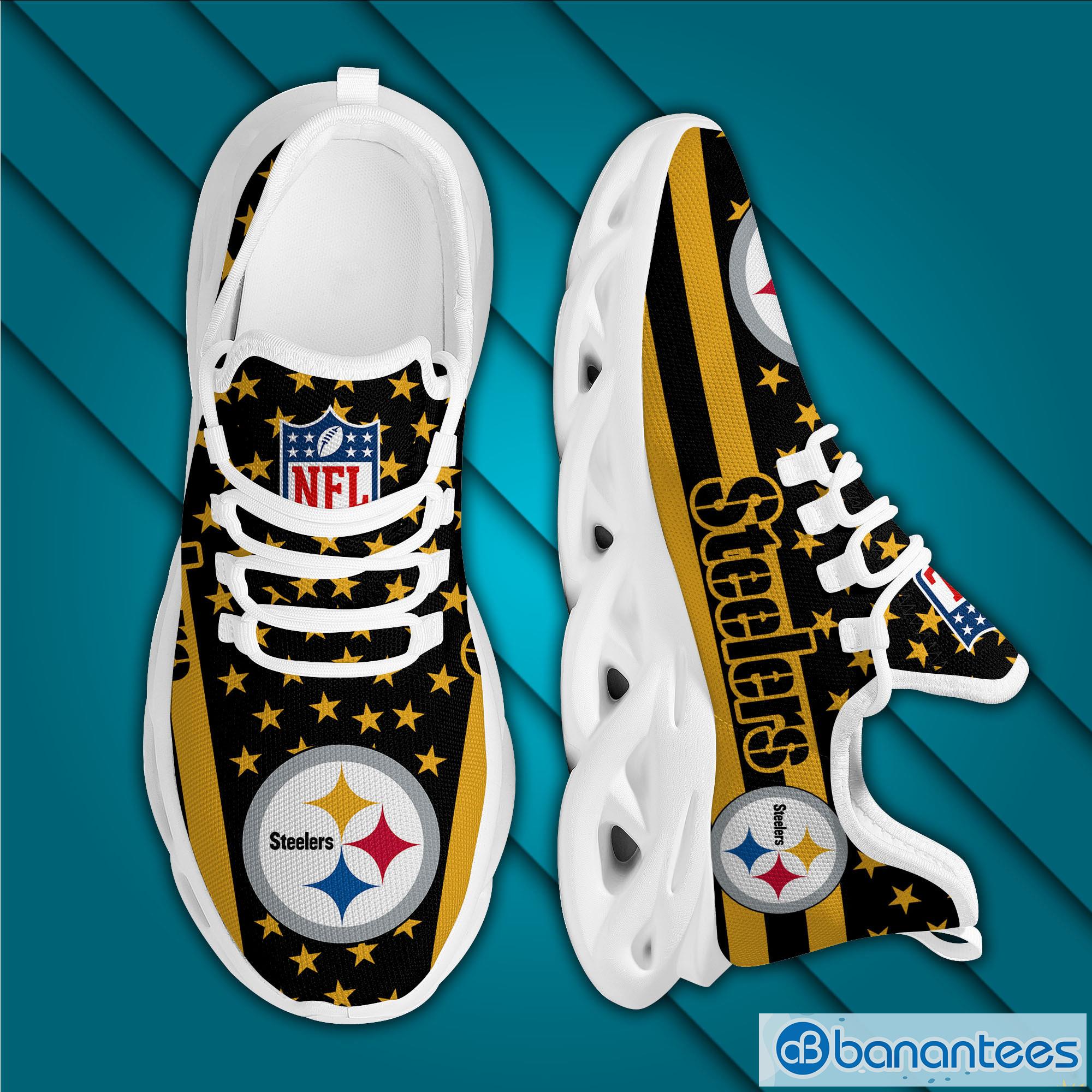 Pittsburgh Steelers Logo Running Sneaker Max Soul Shoes In Yellow Gift For  Men And Women - Banantees