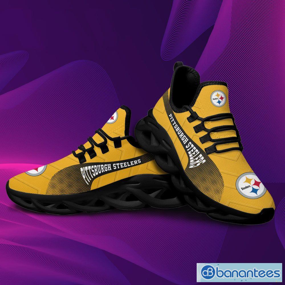 Pittsburgh Steelers Logo Running Sneaker Max Soul Shoes In Yellow Gift For  Men And Women - Banantees