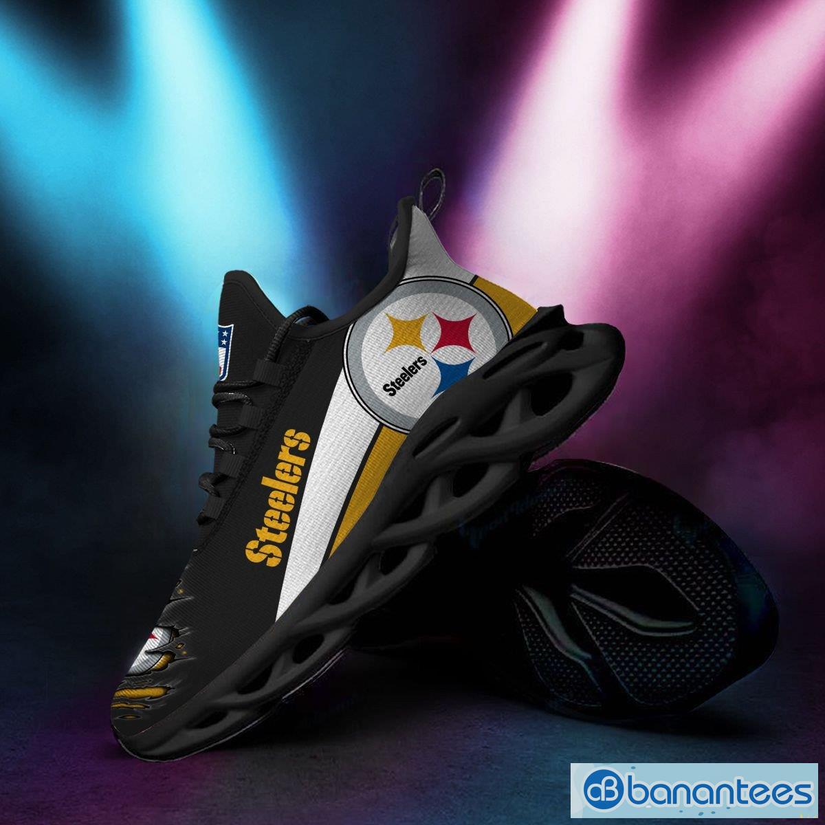 Pittsburgh Steelers Color Striped Sneakers Max Soul Shoes For Men