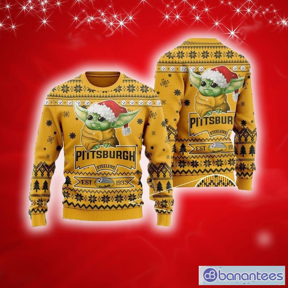 NFL Pittsburgh Steelers Custom Name And Number Christmas Gift For Fans Ugly  Christmas Sweater - Banantees