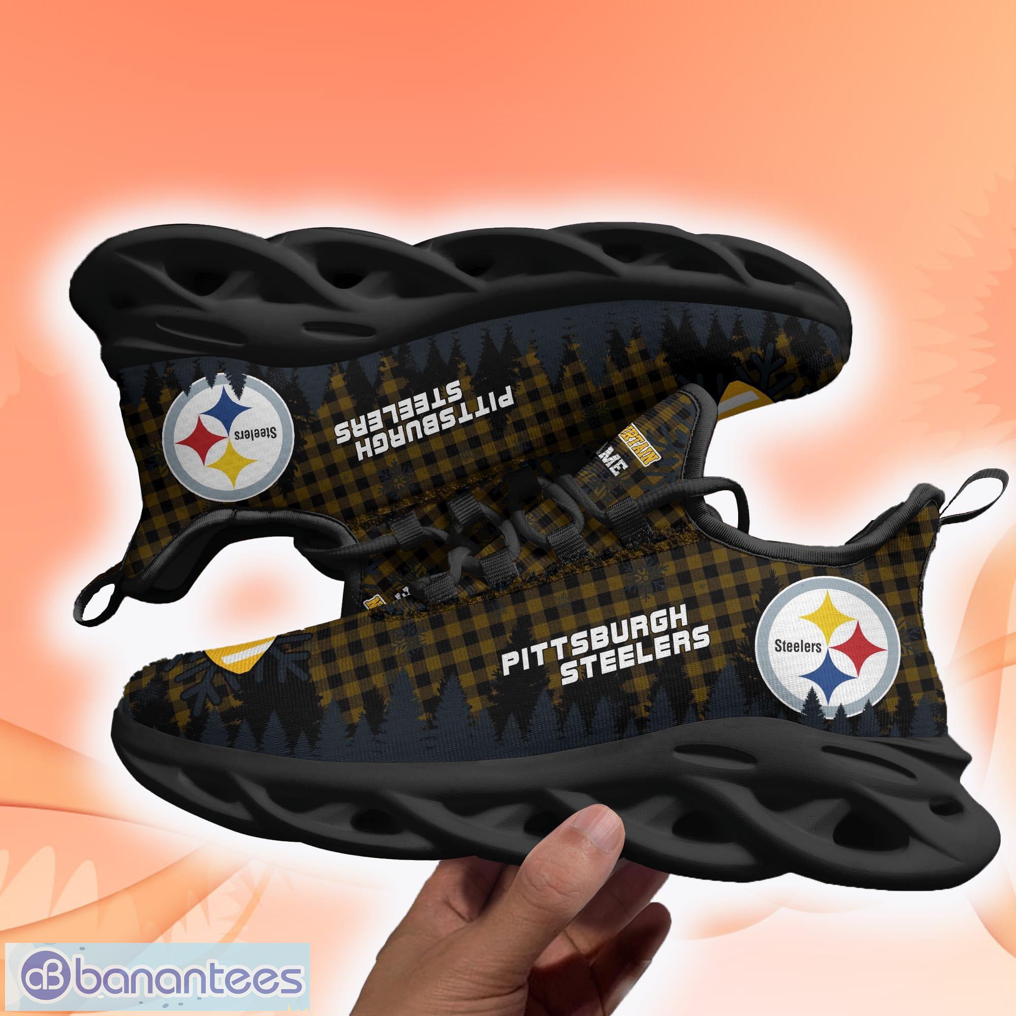 Pittsburgh Steelers NFL Clunky Sneakers Max Soul Shoes - Growkoc