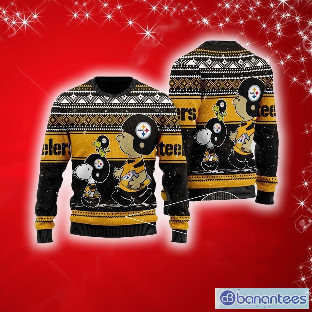 NFL Pittsburgh Steelers Black White Pittsburgh Steelers Ugly Christmas  Sweater Gift For Men And Women - Banantees