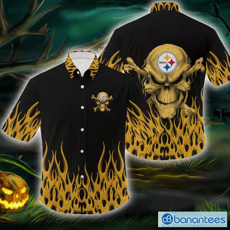 Pittsburgh Steelers NFL Skull Halloween Gift Fans Hawaiian Shirt