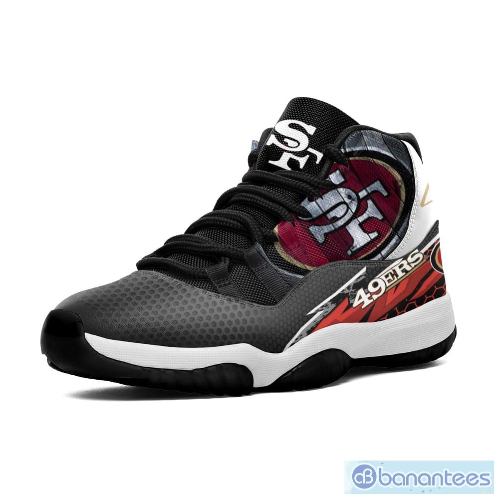 NFL San Francisco 49ers Custom Name Red Skull Air Jordan 13 Shoes