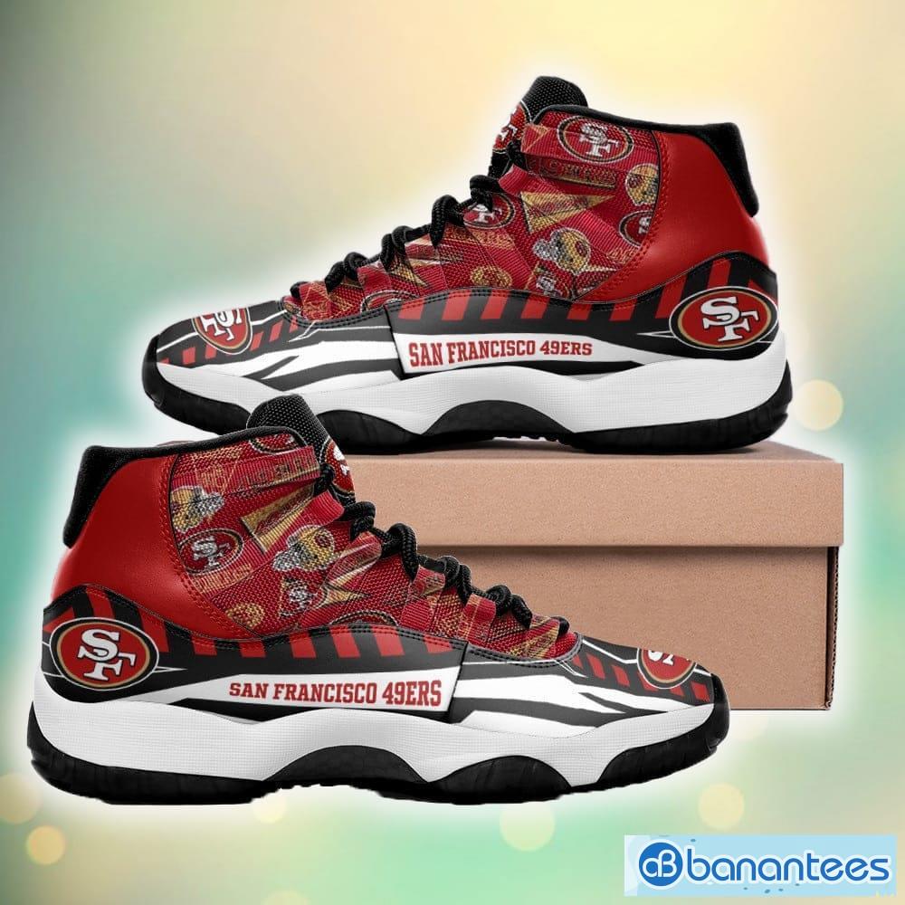 San Francisco 49ers Custom Name Air Jordan 11 Sneaker Shoes For Sport Fans  - Banantees