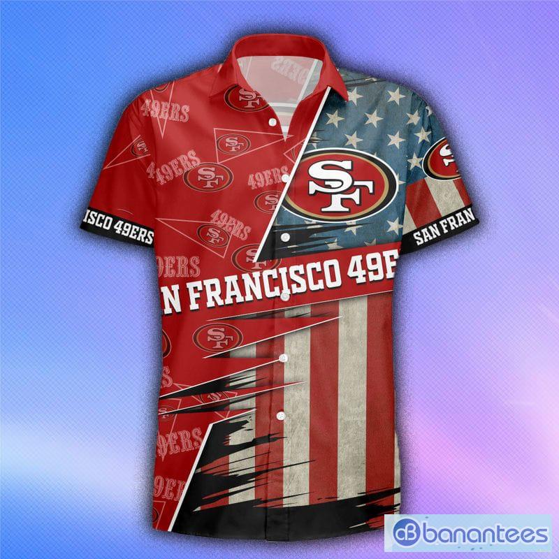 San Francisco 49ers Hawaiian Shirt Graphic American Flag Gift