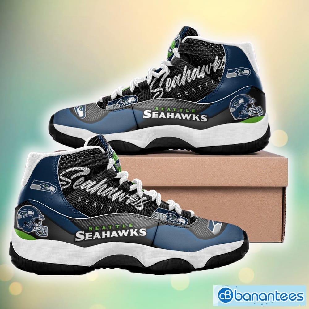 Seattle Seahawks Logo Unique Design Impressive Design Air Jordan 11 Shoes