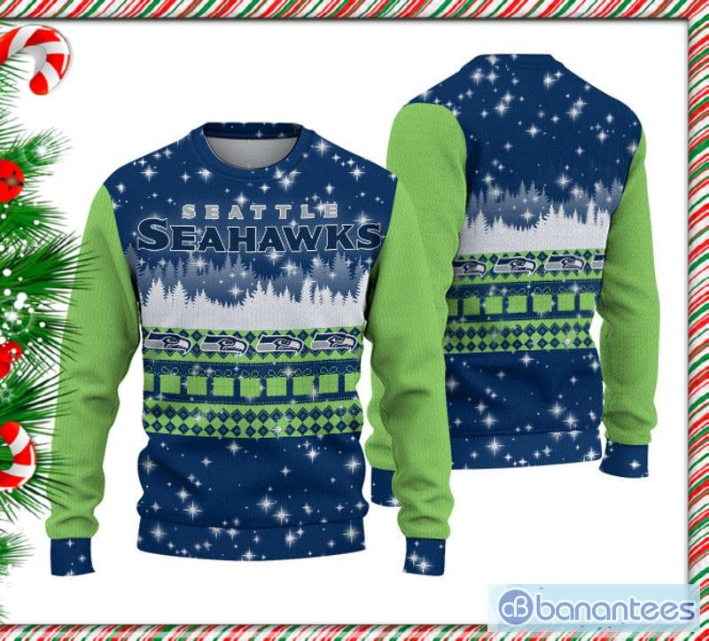 Seattle Seahawks Christmas Forrest Knitted Ugly Sweater AOP For Men And  Women Gift Fans - Banantees