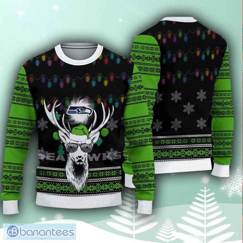 Seattle Seahawks Christmas Pattern Sweater Fabric Unisex Ugly