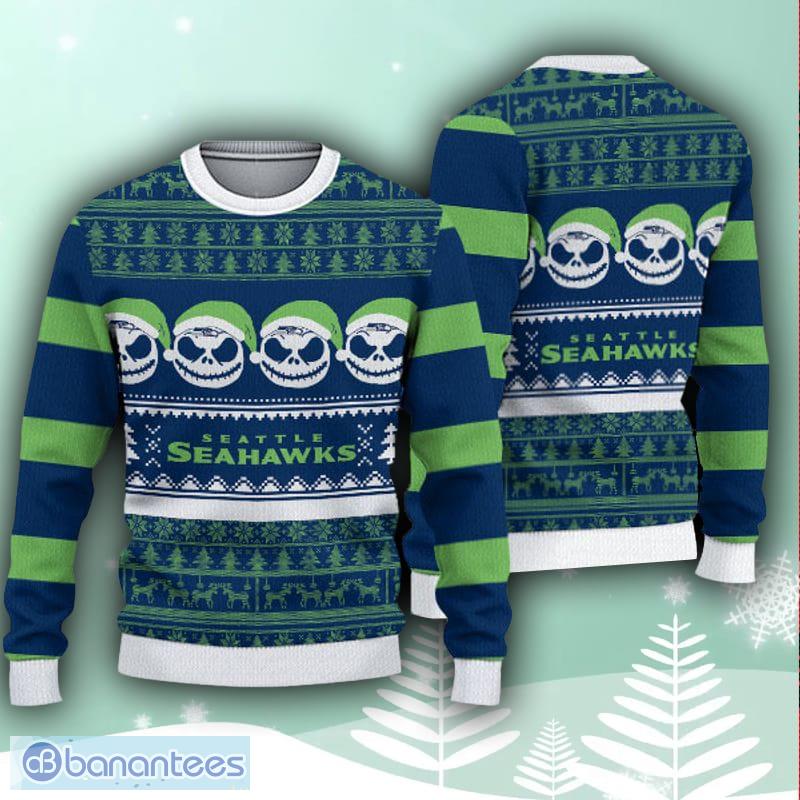 Seattle Seahawks Christmas Reindeers Pattern Ugly Sweater For Men Women -  Banantees