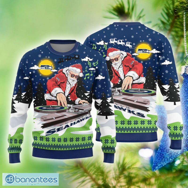 Seattle Seahawks NFL Football Knit Pattern Ugly Christmas Sweater