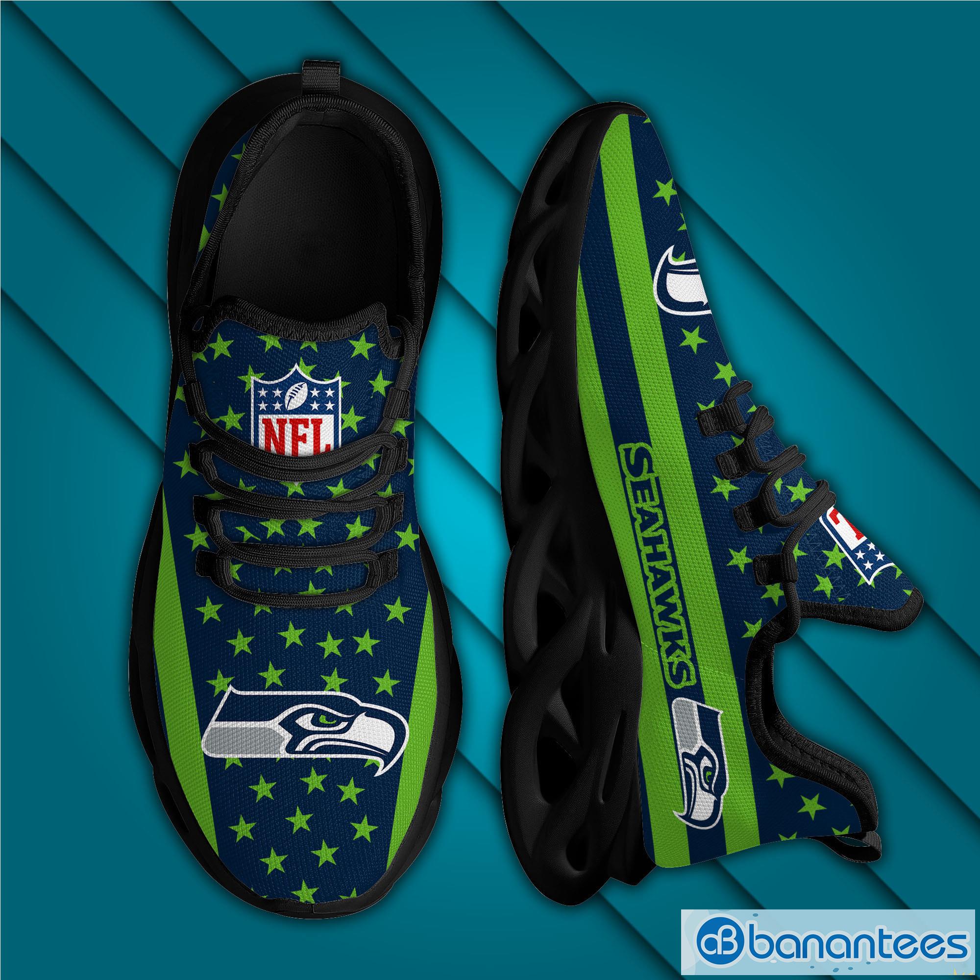 Seattle Seahawks Geometric Hexagon Design Running Sneaker Max Soul Shoes  Gift For Men And Women - Banantees