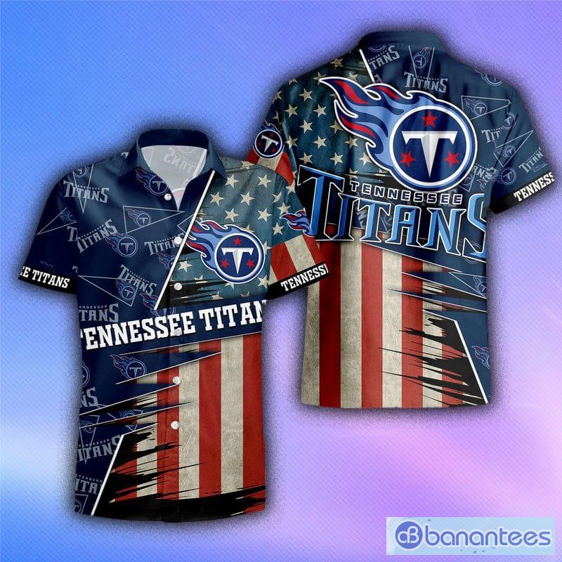 Tennessee Titans American Flag Logo Hawaiian Shirt Vacation Gift For Men  And Women Gift - Banantees