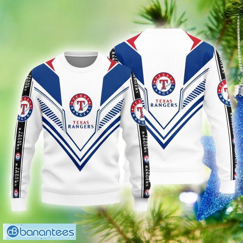 Texas Rangers Logo Knitted Pattern Ugly Christmas Sweater - Banantees