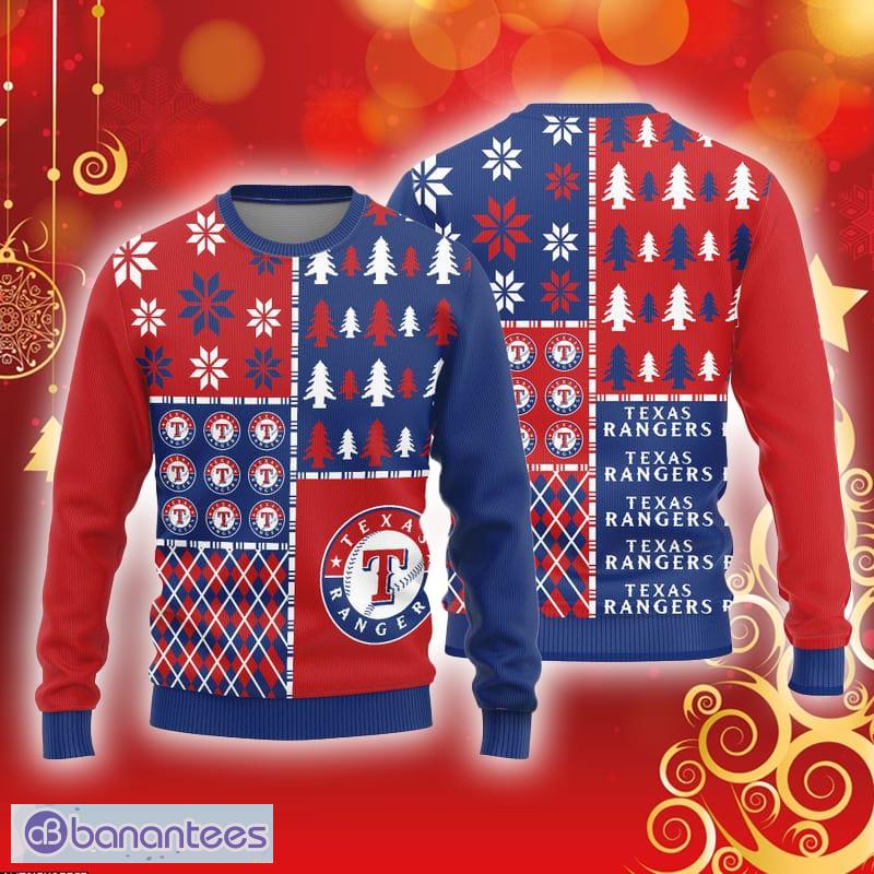 Texas Rangers Basic Pattern Ugly Christmas Sweater - Banantees