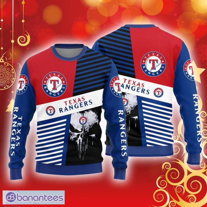 Texas Rangers Basic Pattern Ugly Christmas Sweater - Banantees
