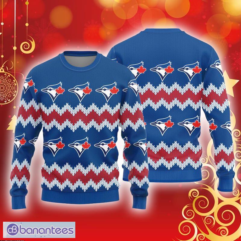 Toronto Blue Jays Logo Knitted Pattern Ugly Christmas Sweater - Toronto Blue Jays Logo Knitted Pattern Ugly Christmas Sweater