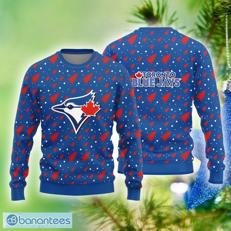 Toronto Blue Jays Logo Knitted Pine Tree Patterns Pattern Ugly Christmas  Sweater - Banantees