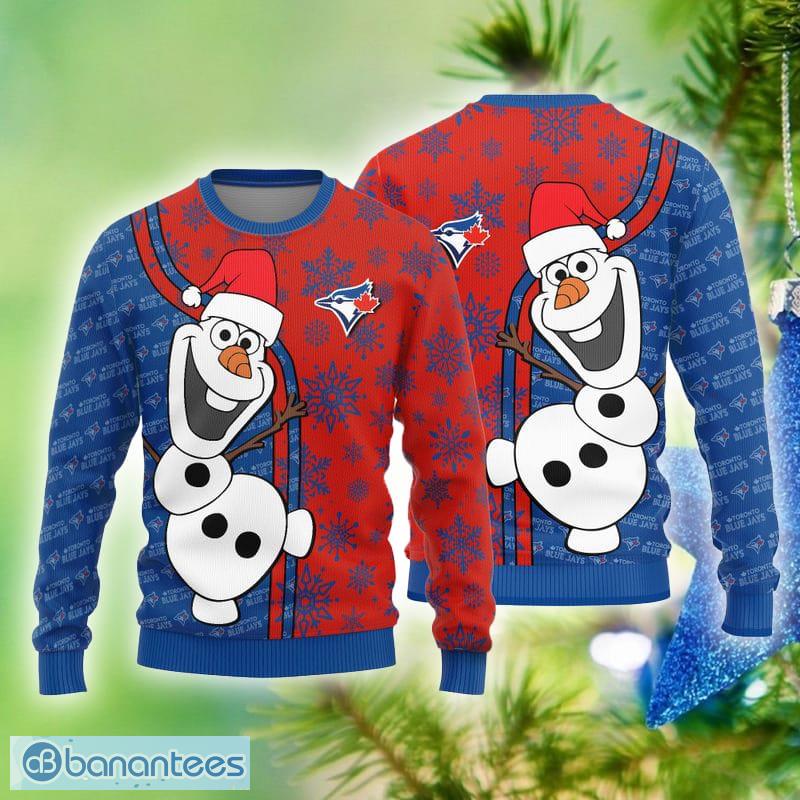 Toronto Blue Jays Olaf Logo Knitted Funny Ugly Christmas Sweater - Toronto Blue Jays Olaf Logo Knitted Funny Ugly Christmas Sweater