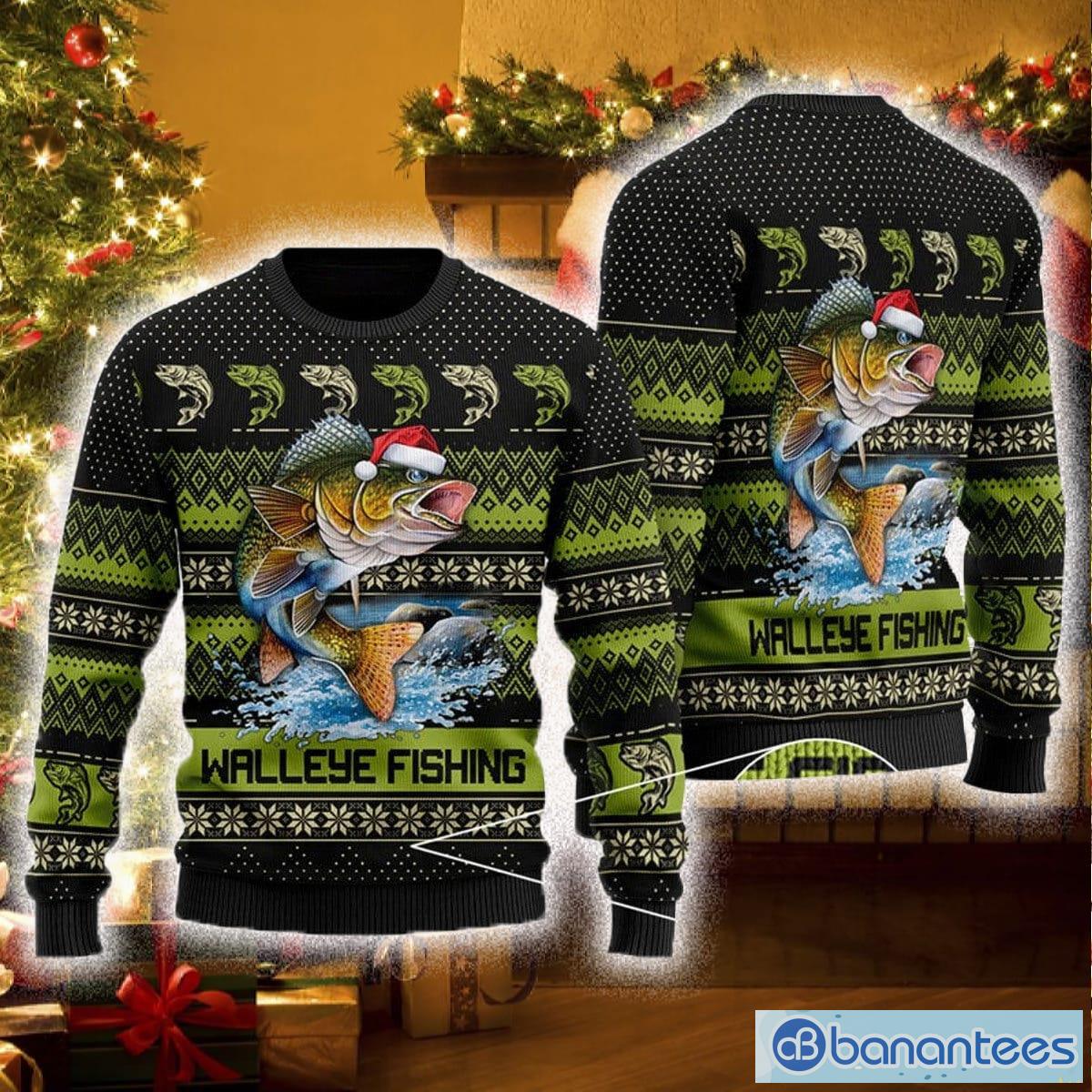 Walleye Fishing Ugly Christmas Sweater For Men And Women - Banantees